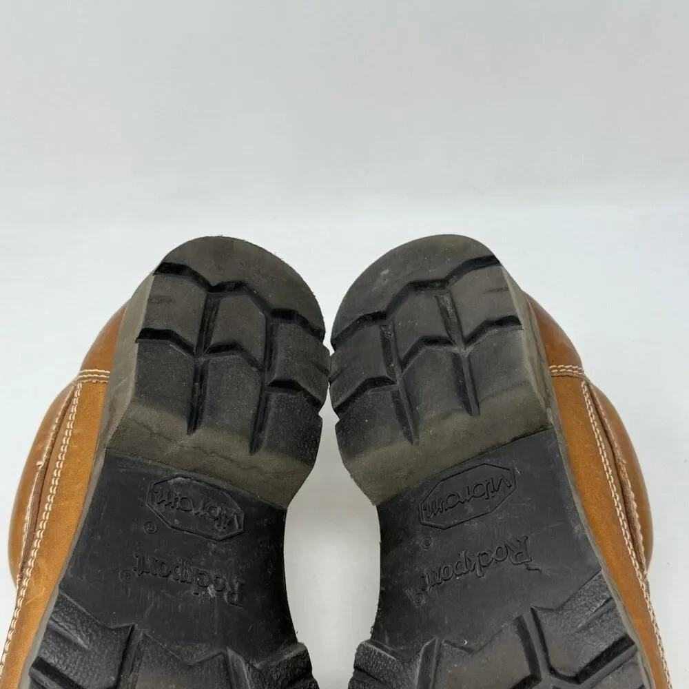 Rockport Lug Sole Moc Toe Shoes Mens 9 M Brown Leather Casual Boat Lace Up